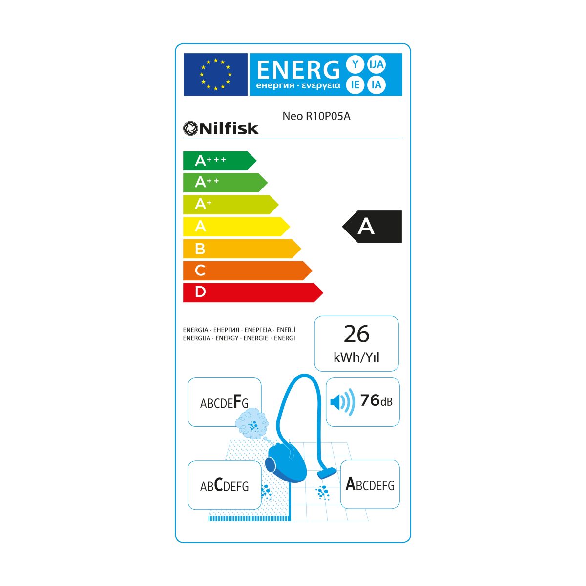 Nilfisk Neo R10P05A 750 W Toz Torbalı Elektrikli Süpürge - Görsel 6