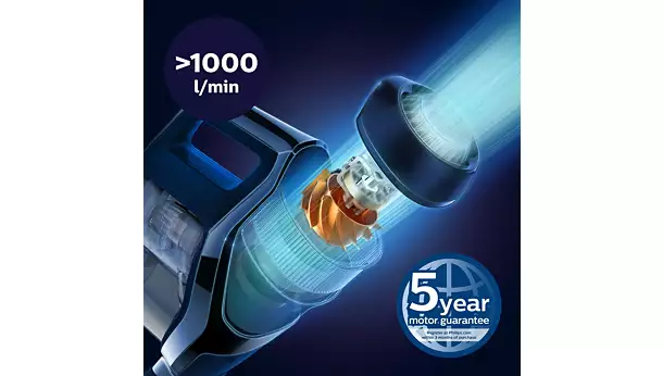PowerBlade motor yüksek hava akışı sağlar